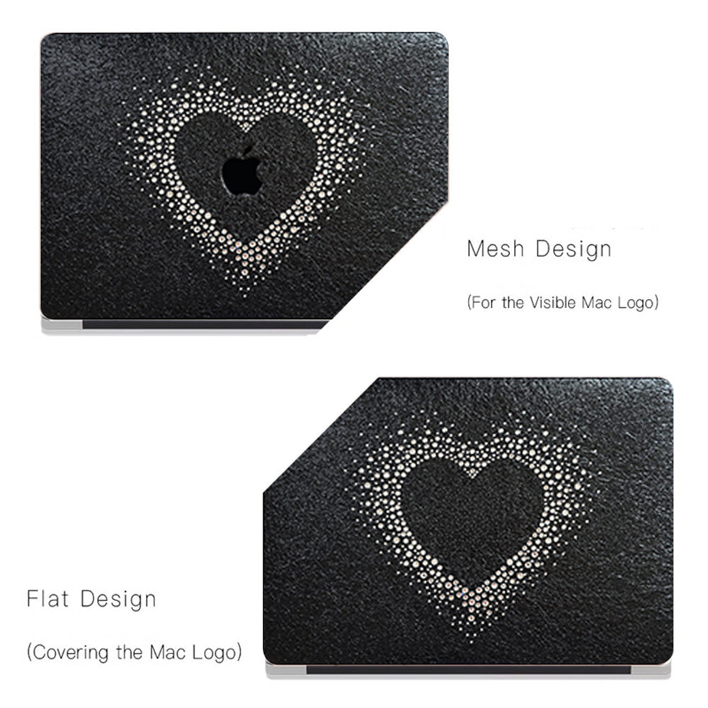 Leather Series ♾ Glam Black Rhinestones Mac Case