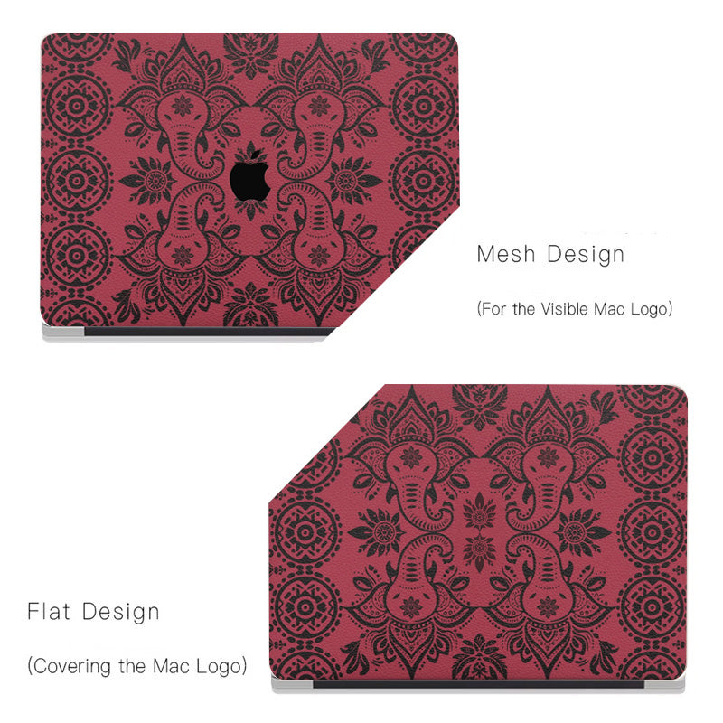 Lychee Texture Rose Pink Elephant Pattern ♾ Mac Case