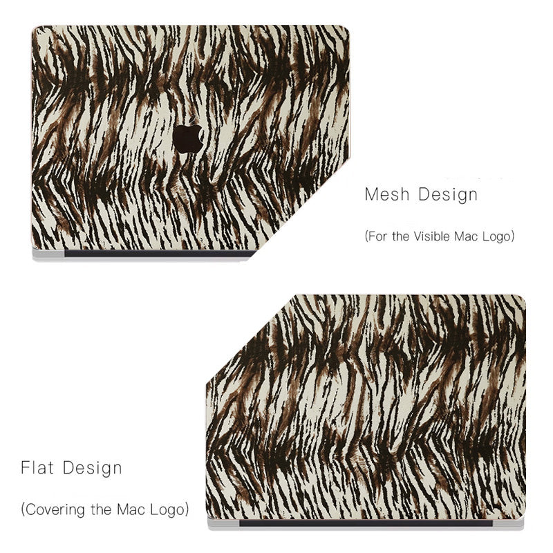 Leather Series ♾ White-based Tiger Print Mac Case