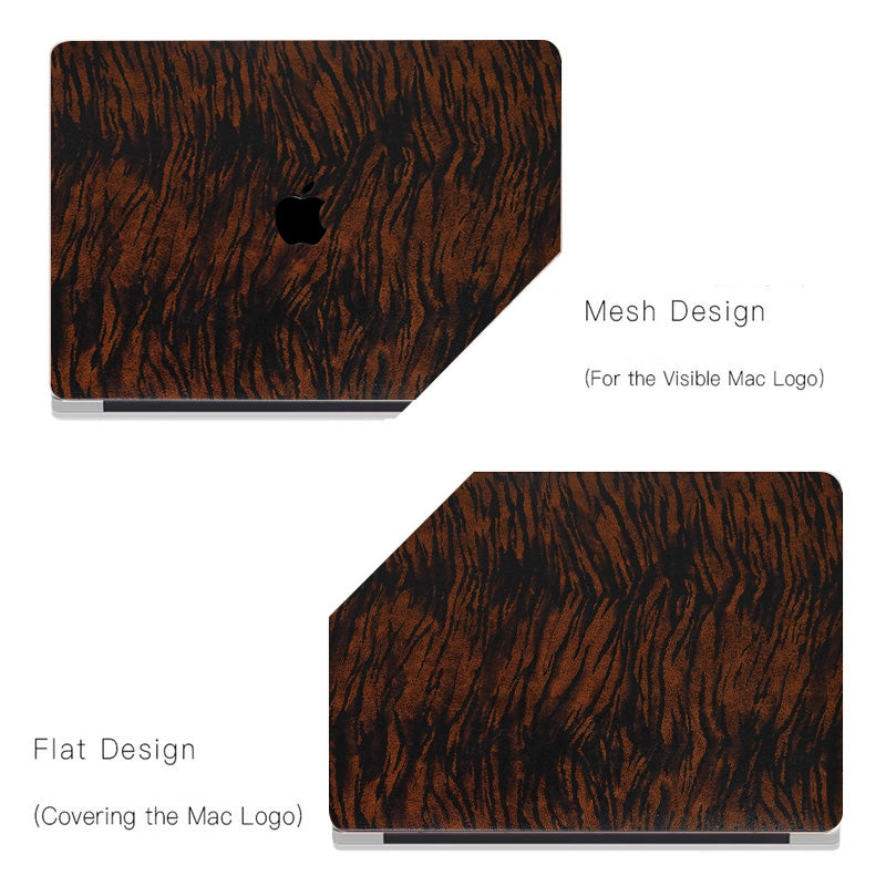 Leather Series ♾ Dark Brown Tiger Print Mac Case