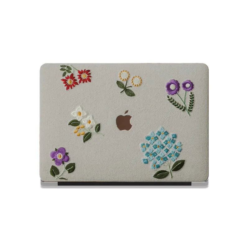Embroidered Series ♾ Spring Whispers – Textured Stitch MacBook Case