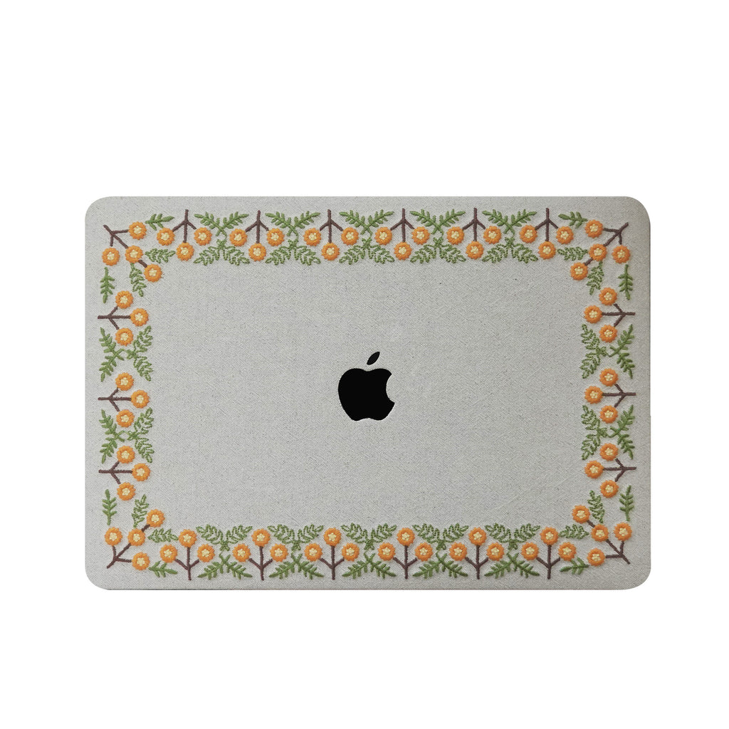 This is us Sunny Blossom Path ♾ Textured Stitching Ivory Mac Case