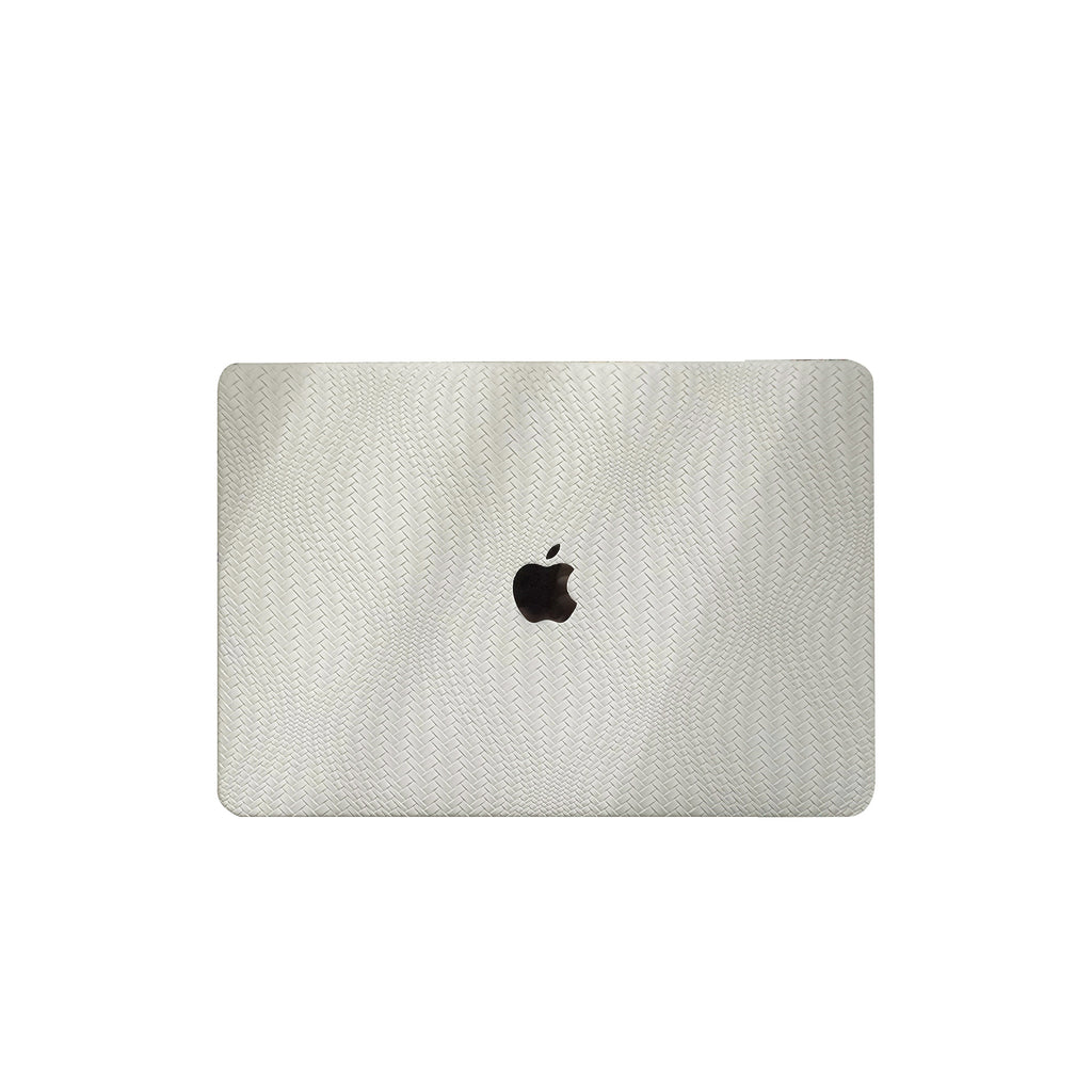 Leather Series ♾ Off-White Woven Curved Pattern MacBook Case