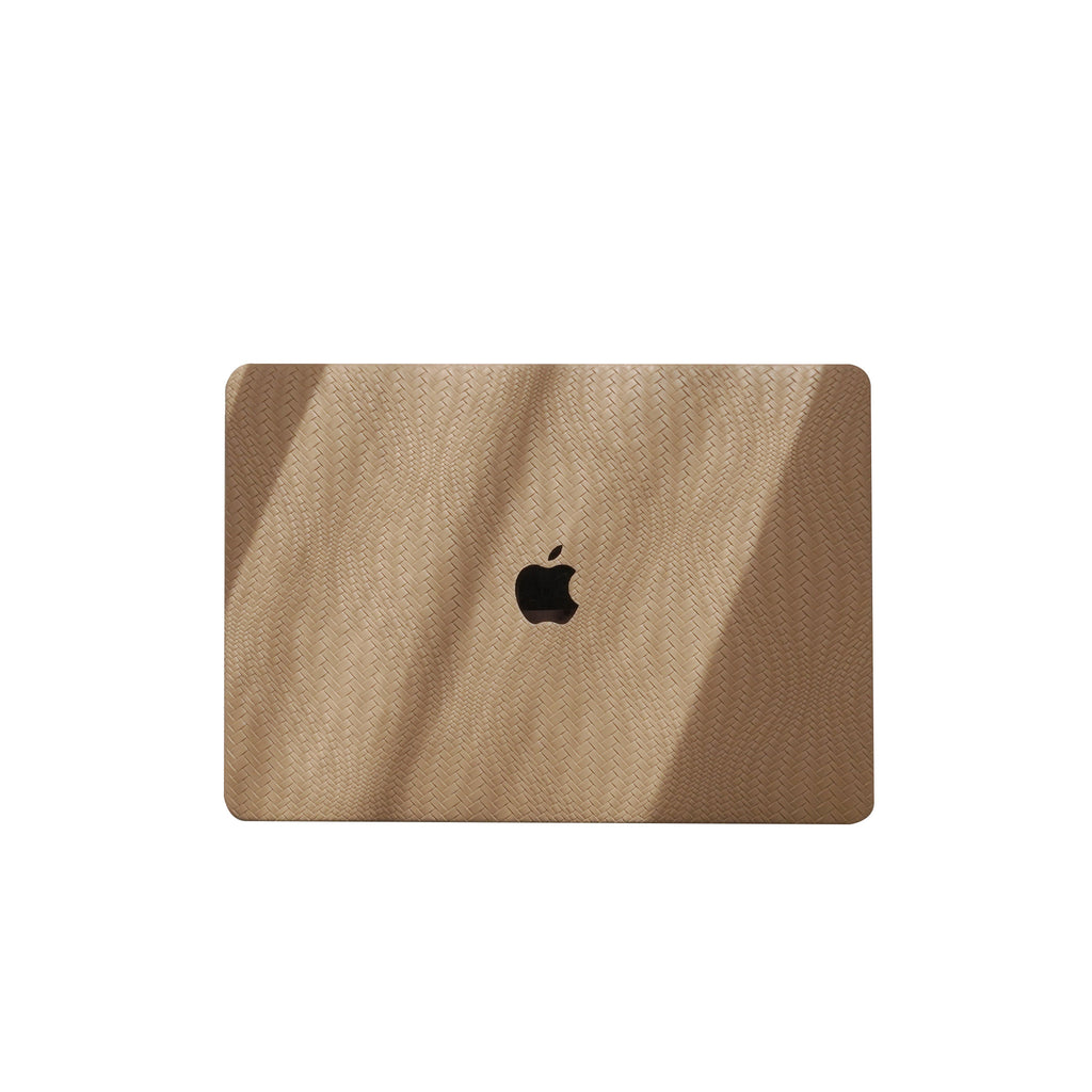 Leather Series ♾ Brown Woven Curved Pattern MacBook Case
