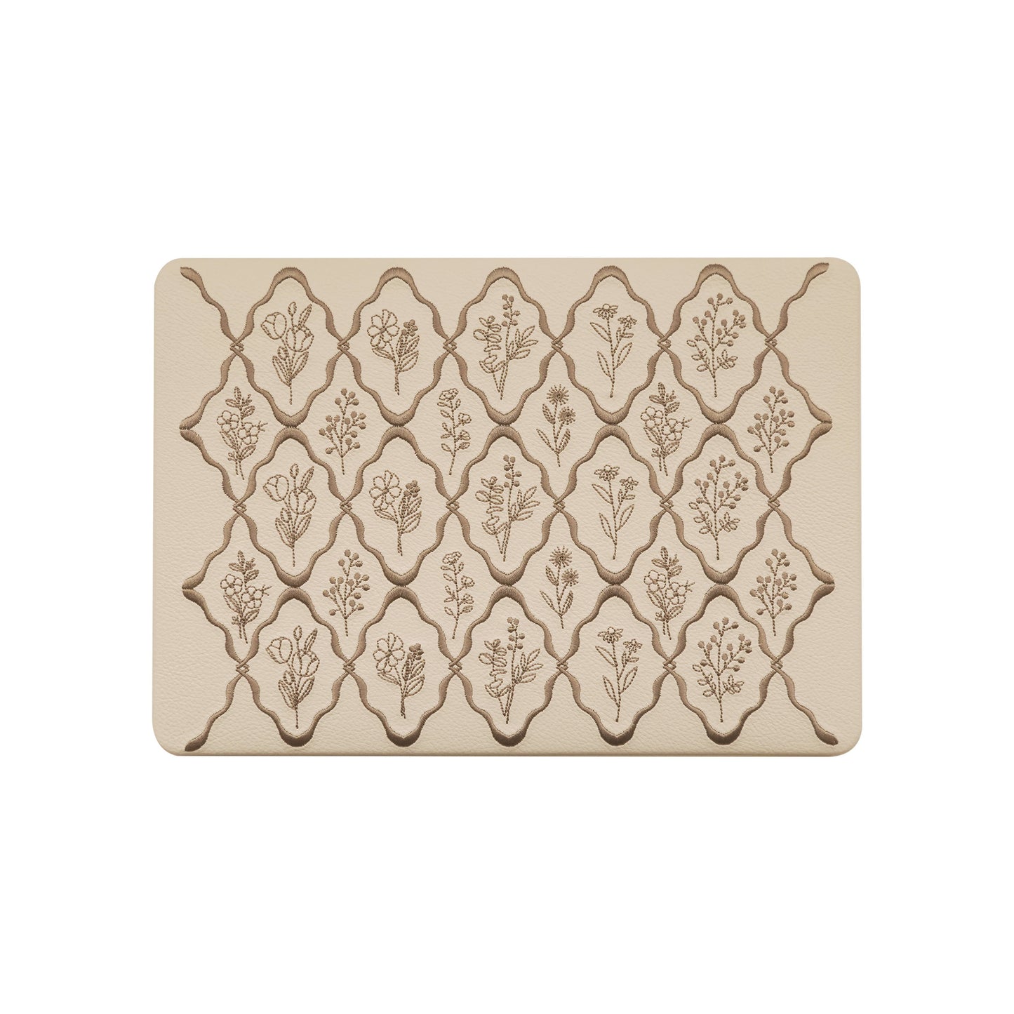 Embossed Flora Dark Brown MacBook Case