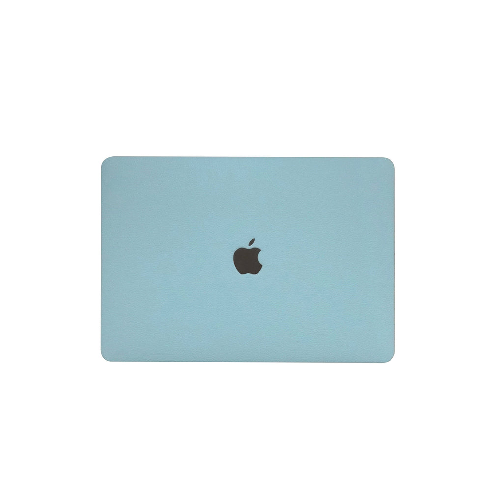 Lychee Texture Sky Blue Leather Macbook Case