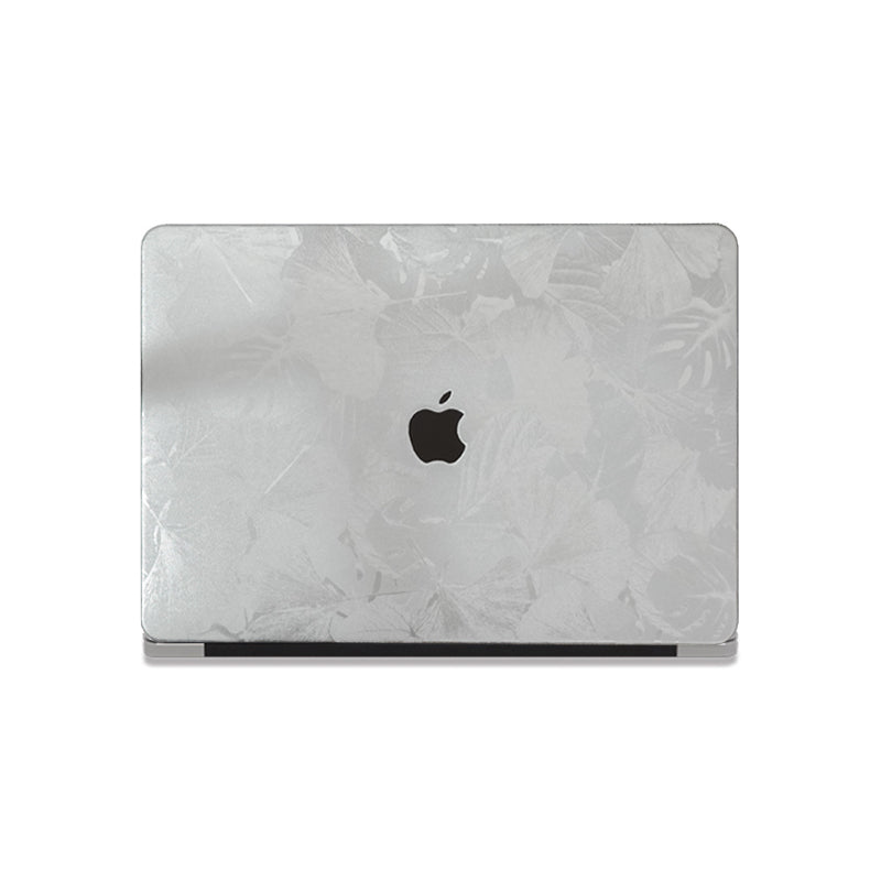 Leather Series ♾ Clover Laser-Engraved Leather Silver Mac Case