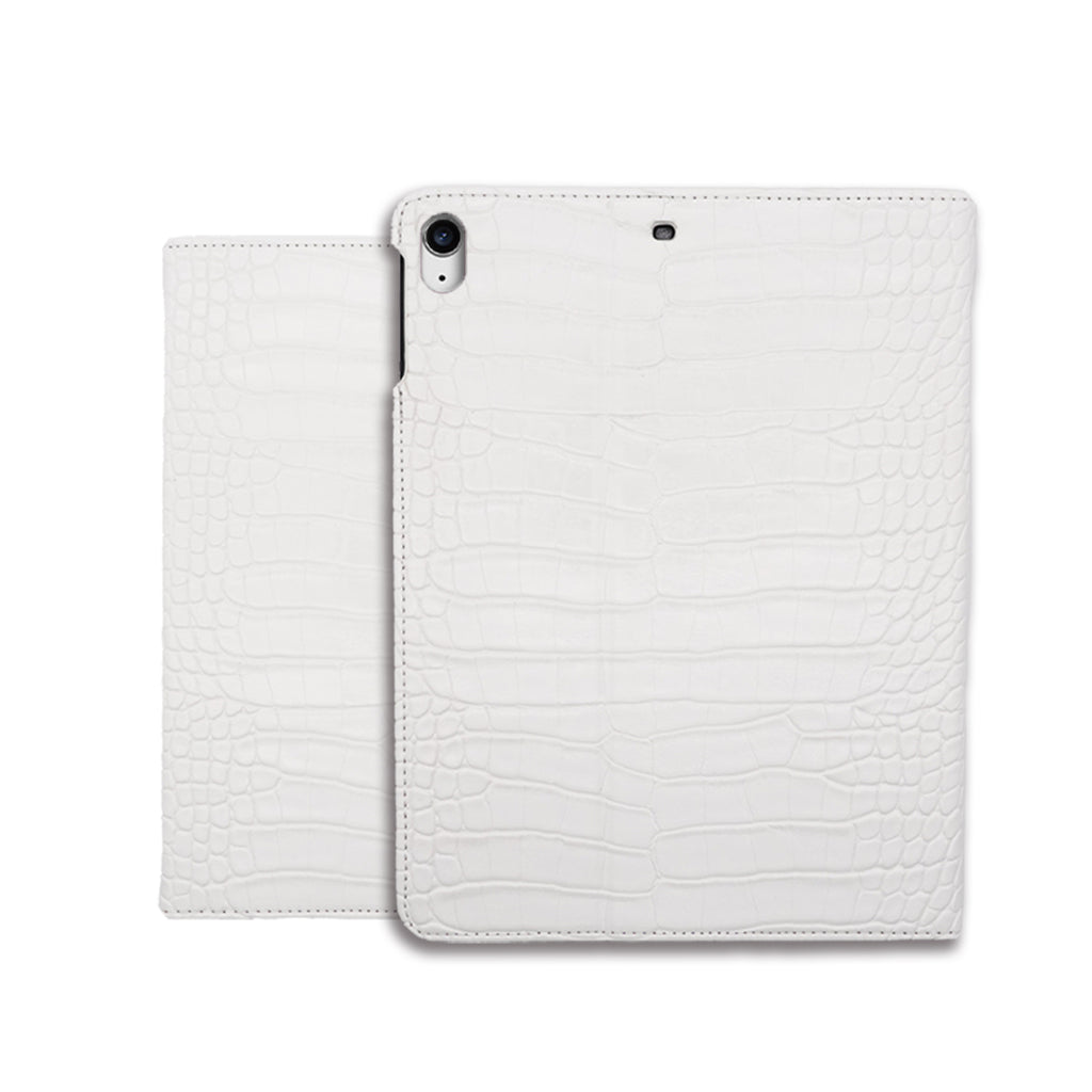 Crocodile Style & Athena White with Pencil Holder iPad Case