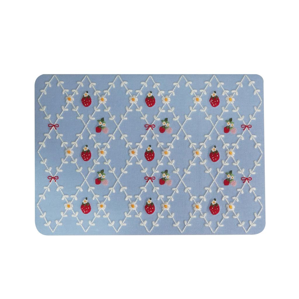 Embroidered Series ♾ Berry Blue Mood Delicate Stitch Detailing MacBook Case
