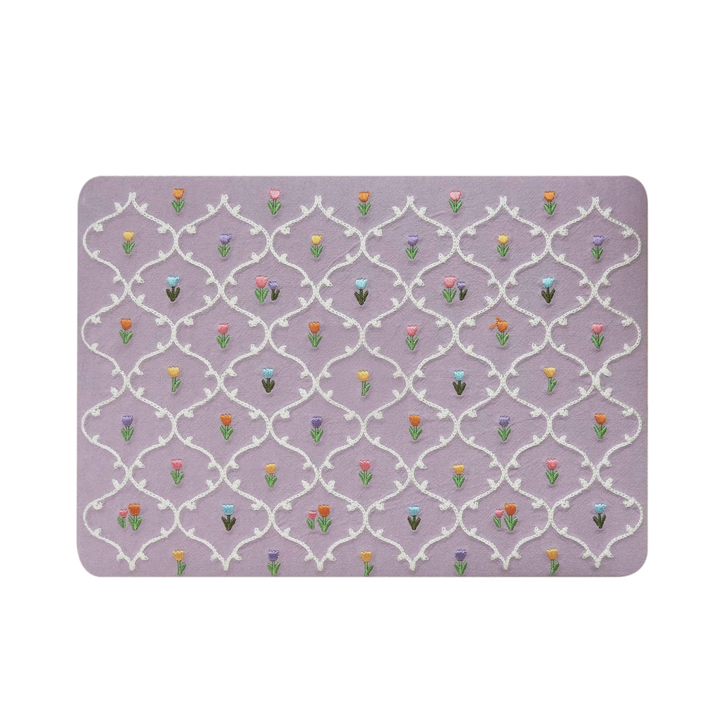 This Is Us Plaid Floral ♾ Textured Stitching Sky  Purple Mac Case