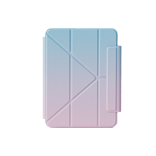 Blue Pink Gradient Star Magnetic Ring with 360° Adjustable Feature and Pencil Slot iPad Case