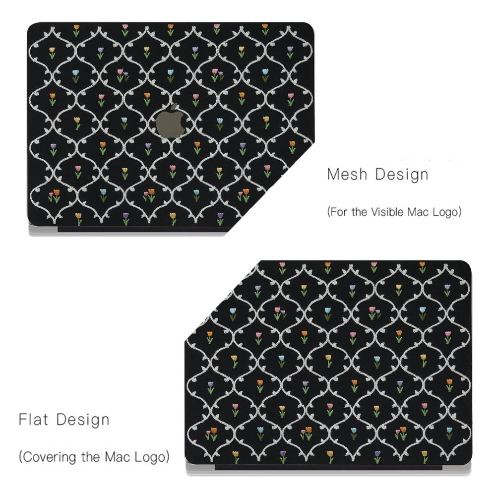 This is us Plaid Floral ♾ Textured Stitching Black Mac Case