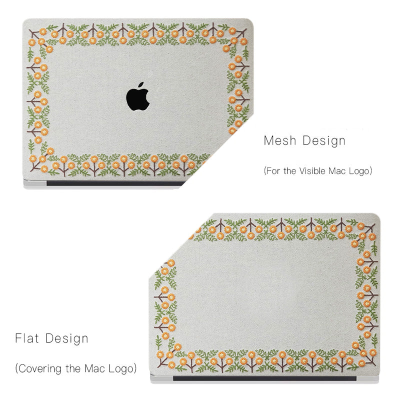 This is us Sunny Blossom Path ♾ Textured Stitching Ivory Mac Case