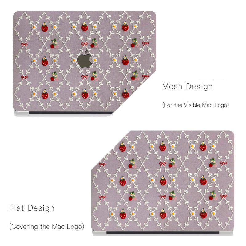 Embroidered Series ♾ Purple Mood Delicate Stitch Detailing MacBook Case