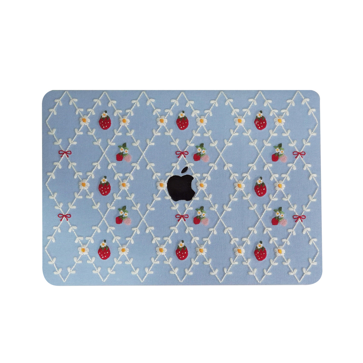 Embroidered Series ♾ Berry Blue Mood Delicate Stitch Detailing MacBook Case