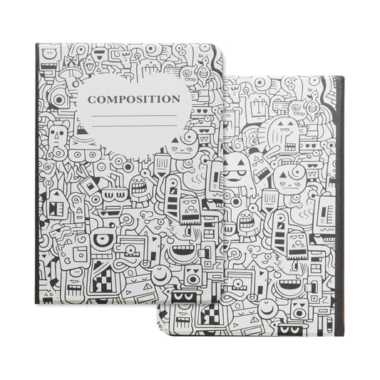 Design Alien Graffiti Pencil Magnetic Pen Slot iPad Protective Case